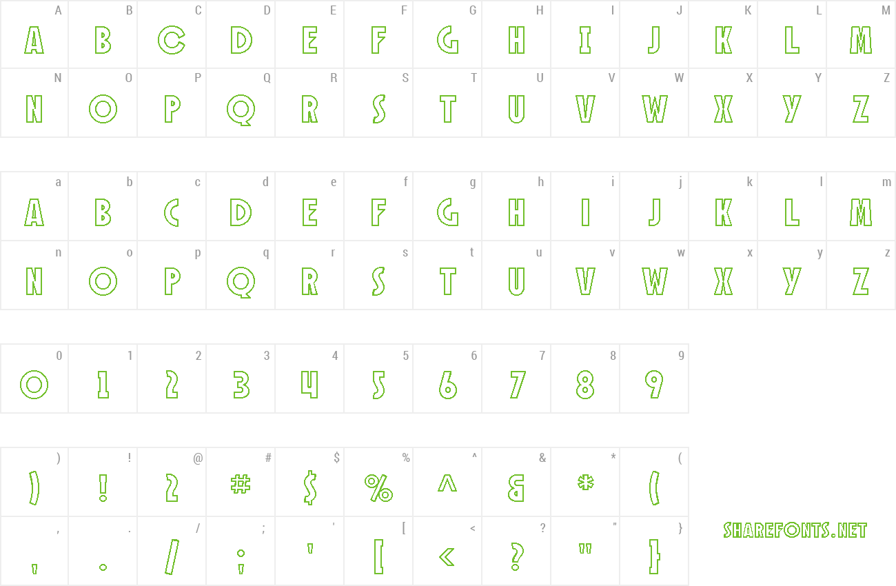Font SF Speakeasy Outline preview